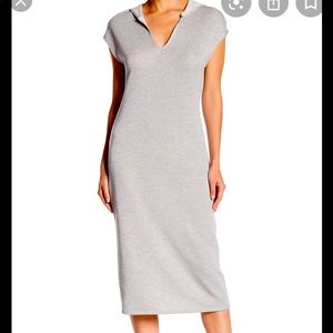 Go Couture Hooded Midi Modal Dress Silver Small